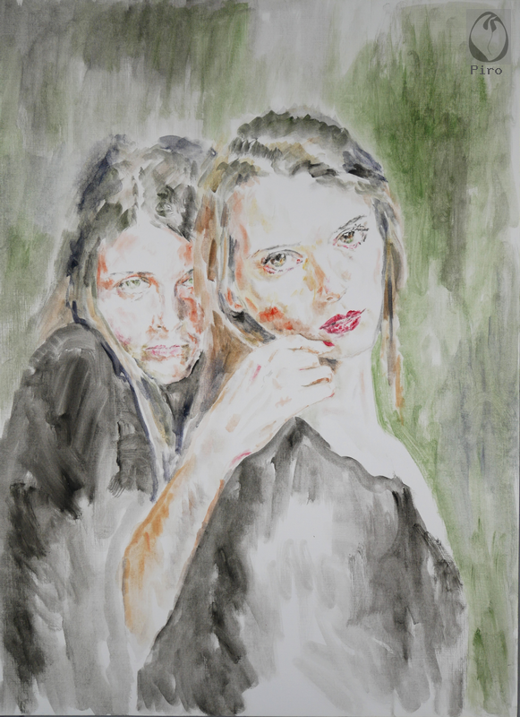 oil on paper - olio su carta di Piro